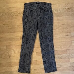 NYDJ Gray Snake Print Skinny Jeans
